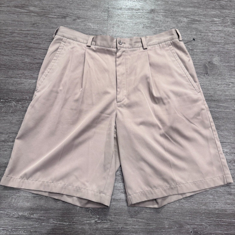 Nike Shorts Mens 36 Beige Golf Fit Dry Casual Flat Front Chino Polyester Adult